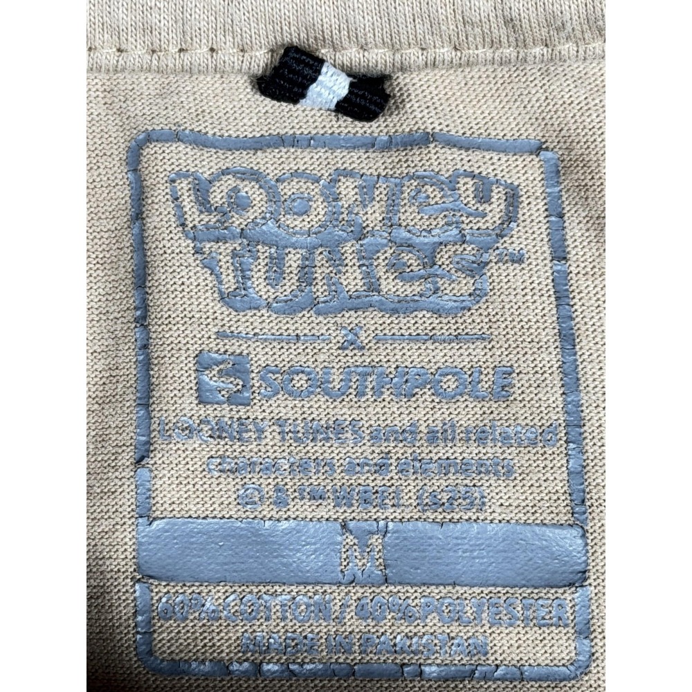 Looney Tunes Southpole Shirt Mens Medium Beige Bugs Bunny Blueprint Graphic Tee - Picture 4 of 8
